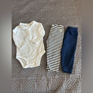 Baby Girl 3 pc Navy/White Bundle - OshKosh, babyGap, Carter’s Size 6-12